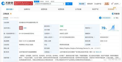东华软件在通州设立科技服务新主体，注册资本3000万深耕技术推广
